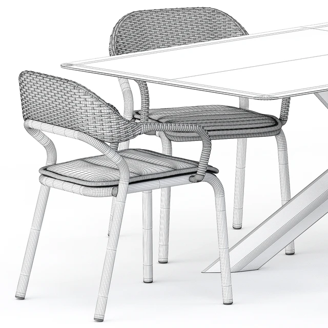 NOSS Armchair and SYSTEM STAR tavolo table by varaschin — Скачать