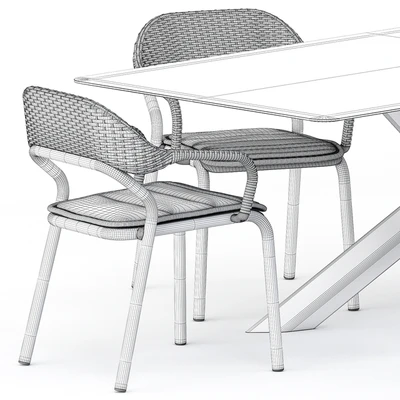 NOSS Armchair and SYSTEM STAR tavolo table by varaschin — Вид 2