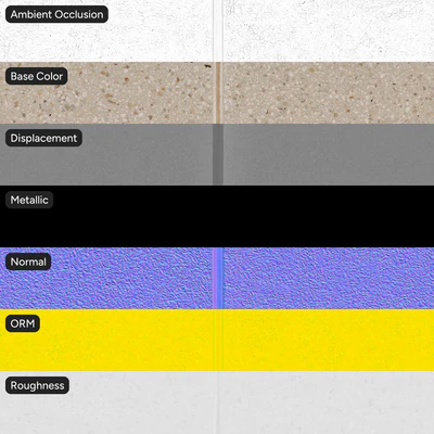 exposed aggregate concrete wall texture cream grey — Вид 2