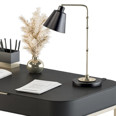 Classic Black and Gold Work Desk - Office Set 181 — Ver 4
