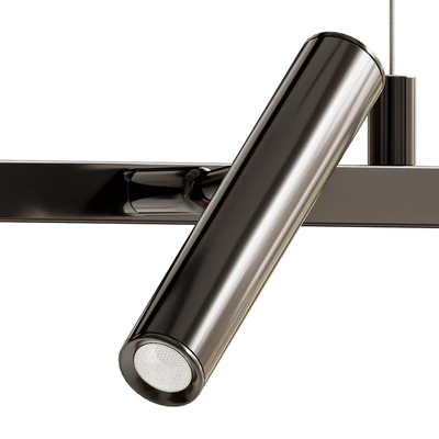 Elongated black leeds long mj chandelier — Ver 4