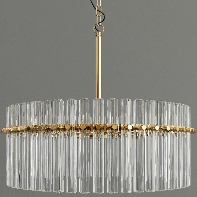 Casandra 4-light Brushed Brass Pendant Crystal Chandelier — Descargar