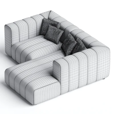 Langham Channeled 2 Piece RAF Sectional, Napa Sandstone — View 2
