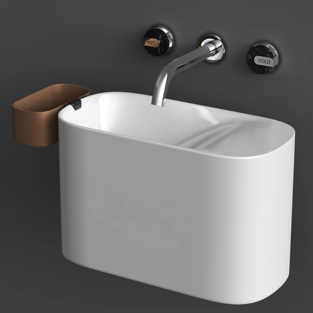 Wall mounted Korakril Ptit handrinse basin &  Graff Mod plus faucet — Descargar