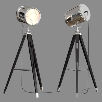 Retro decorative antique wooden tripod floor lamp — Вид 3