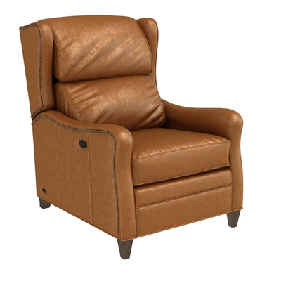 Wesley Hall STEVENSON TILT BACK leather armchair ottoman — Вид 4