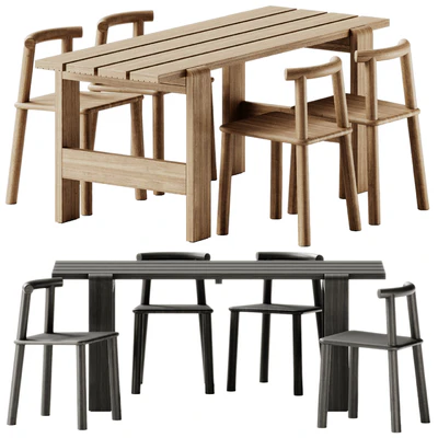 Weekday Table by Hay and MIDI Open back chair by Found — Вид 1