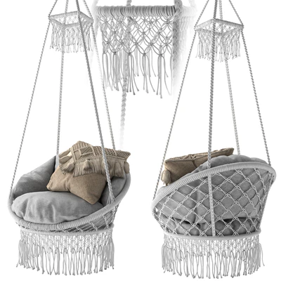 Deluxe Macrame Chair with Fringe — Ver 1