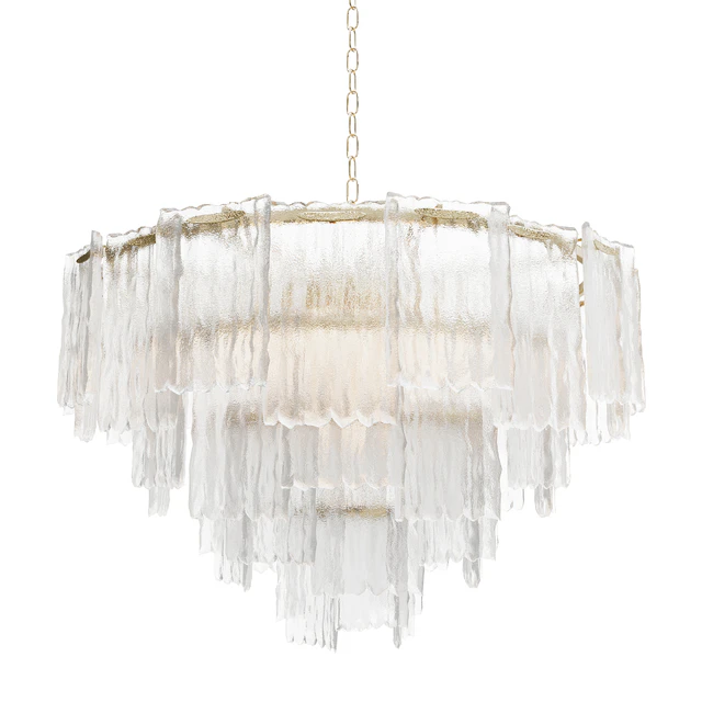 Round pendant chandelier made of ribbed glass Garda Decor 164FA-33128 — Descargar