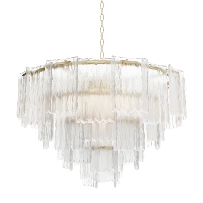Round pendant chandelier made of ribbed glass Garda Decor 164FA-33128 — Ver 4
