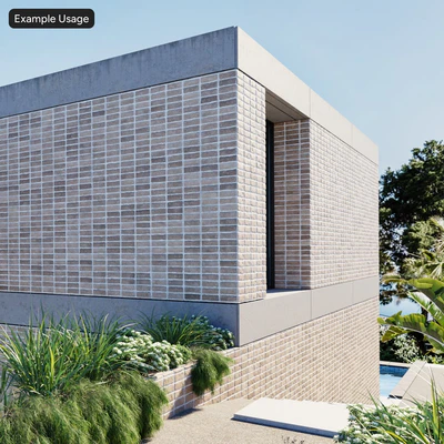 splitface stack bond brick wall texture tan — View 2