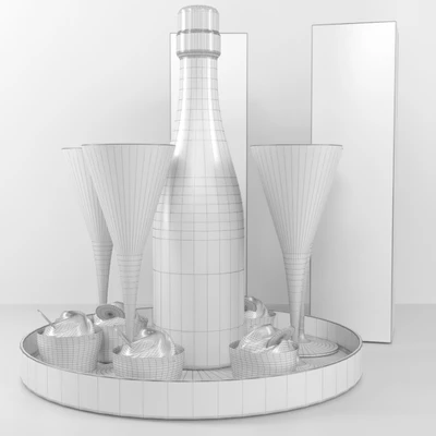 Sparkling wine in glasses. Alcohol — View 3