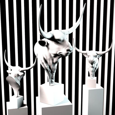 Sculpture of a bull's head — Ver 2