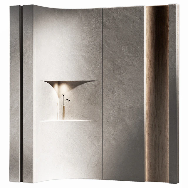 Wall panels 7 - corner niche. Plaster and wood partition. — Скачать