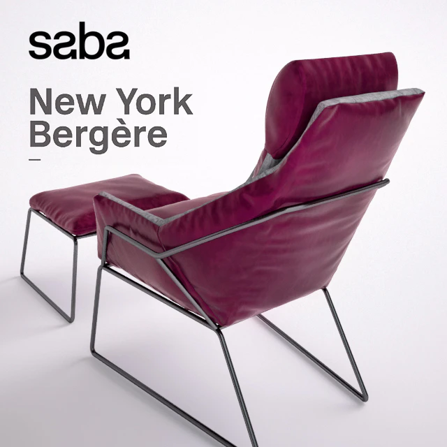 New York Bergere by Saba Italia - Armchair and Pouf — Скачать