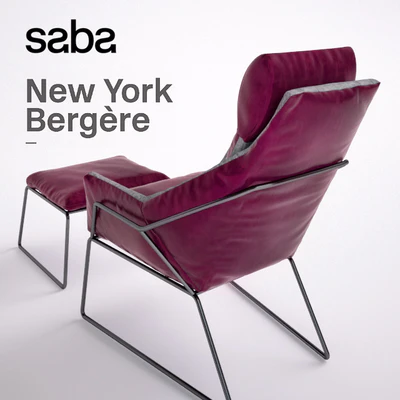New York Bergere by Saba Italia - Armchair and Pouf — Вид 2