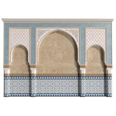 Arch in oriental style. Arab decorative wall. Arabic wall.Oriental Wall paneling — Ver 1