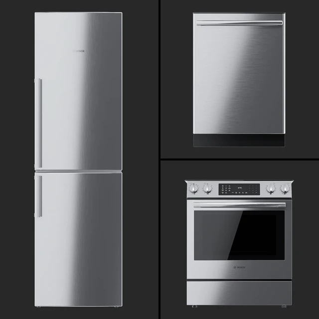Bosch - кухонная плита HEI8056U, холодильник B11CB50SSS и посудомоечная машина SHX3AR75UC. — Скачать