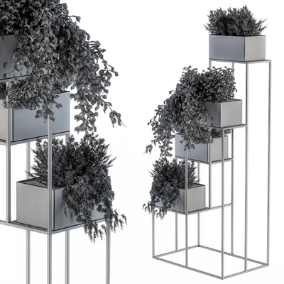indoor Plant Set 100 - Black stand — Ver 3