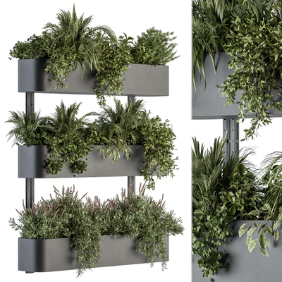 Indoor Plant Set 306 - Box Stand with Hanging Plants — Ver 2