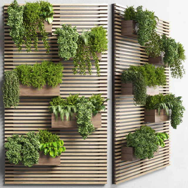 collection outdoor plant stand wall wood vase 01 — Descargar
