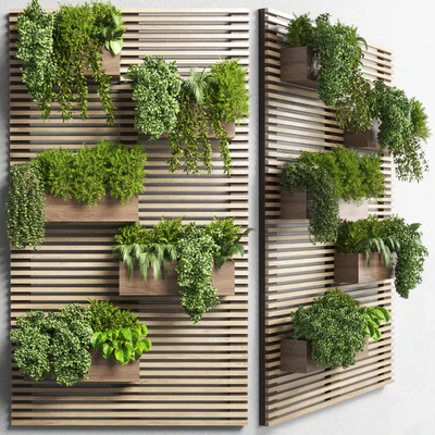 collection outdoor plant stand wall wood vase 01 — Ver 2