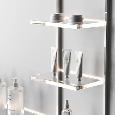 Glowing shelves for a cosmetics store — Ver 2