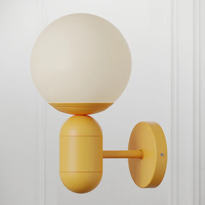 Orb Shade Child Bedroom Wall Light Blue — Ver 3