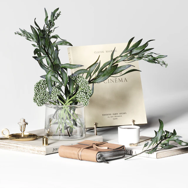Decorative set 018 with coffee and bouquet — Descargar