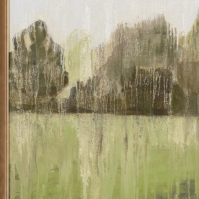 Green Accent Abstract Landscape Large Wall Art C-552 — Скачать
