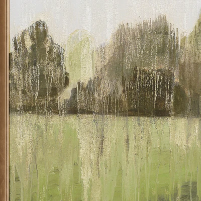 Green Accent Abstract Landscape Large Wall Art C-552 — Вид 2