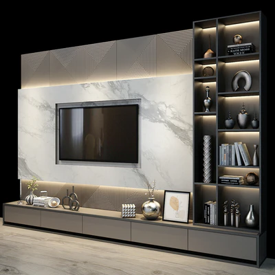 TV Wall set 0330 — Ver 1