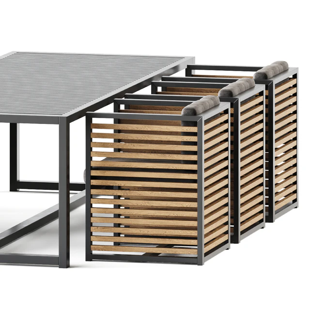 Outdoor Table and Armchair Dna teak by Gandia Blasco / Outdoor furniture — Descargar