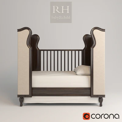 french upholstered wing crib — Ver 1