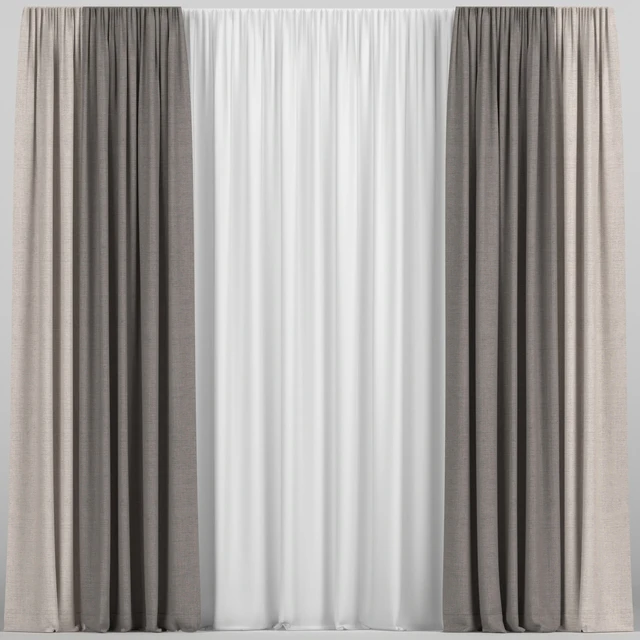 Curtains in two colors with tulle — Descargar