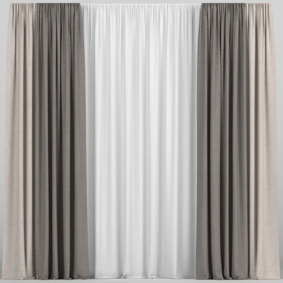 Curtains in two colors with tulle — Ver 1