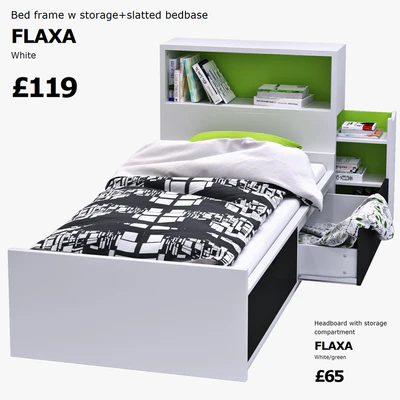 IKEA FLAXA (bed and headboard) — View 1