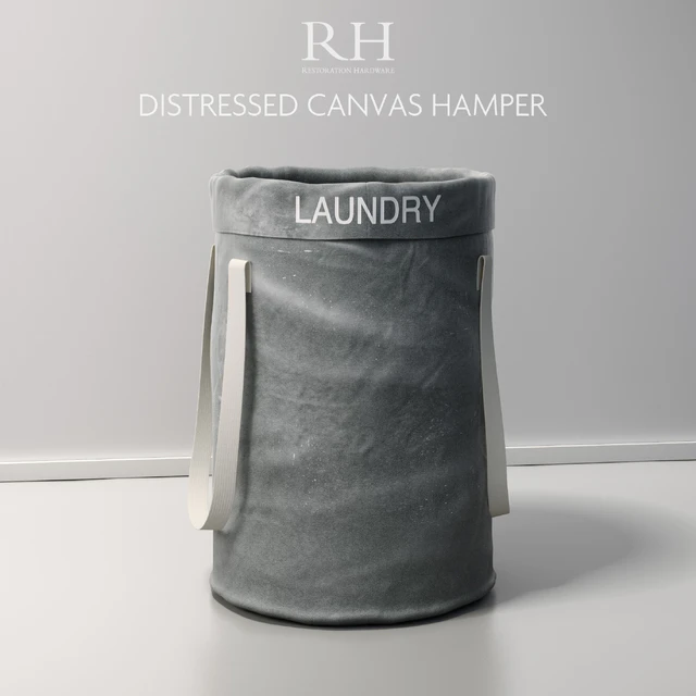 Restoration Hardware Distressed Canvas Hamper — Скачать