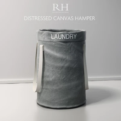 Restoration Hardware Distressed Canvas Hamper — Скачать