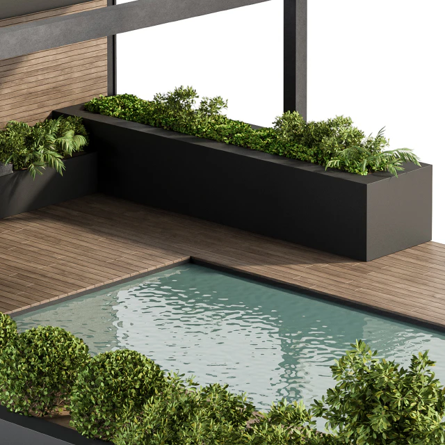 Backyard and Landscape Furniture with Pool 03 — Скачать