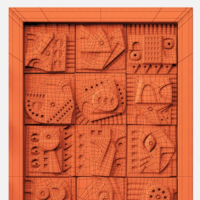 Panel decorative cube square n3 / Panel decorative from cubes square # 3 — Ver 4