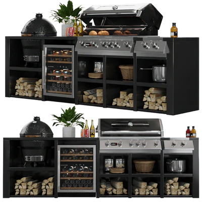 Outdoor Kitchen Garden BBQ — Ver 1