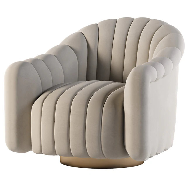Gray Velvet Swivel Chair — Скачать