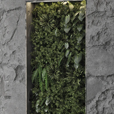 Indoor Wall Vertical Garden Behind the Glass - Set 698 — Ver 3