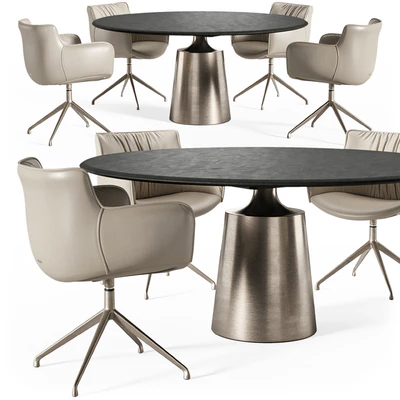 Cattelan Italia Yoda Argile table Rhonda chair — Вид 1