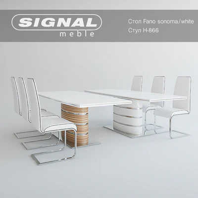 Стол FANO sonoma/white Стул Н-866 Signal — Вид 1