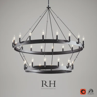 CAMINO VINTAGE CANDELABRA 2-TIER CHANDELIER — Ver 1
