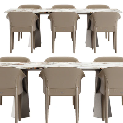 Cattelan Italia Mad Max Keramik table Zuleika chair set — Ver 3