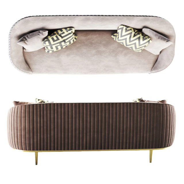 Ella Three Seat Sofa - Chalk - Brass Base — Скачать