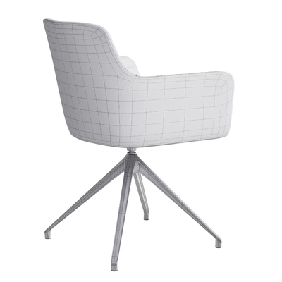 Office chair City by Quadrifoglio, fabric with metal curly legs — Ver 4